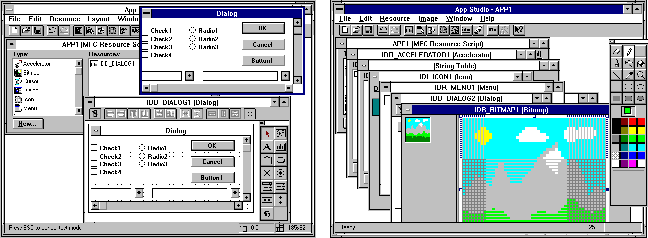 Visual C++ 1.0 screenshots